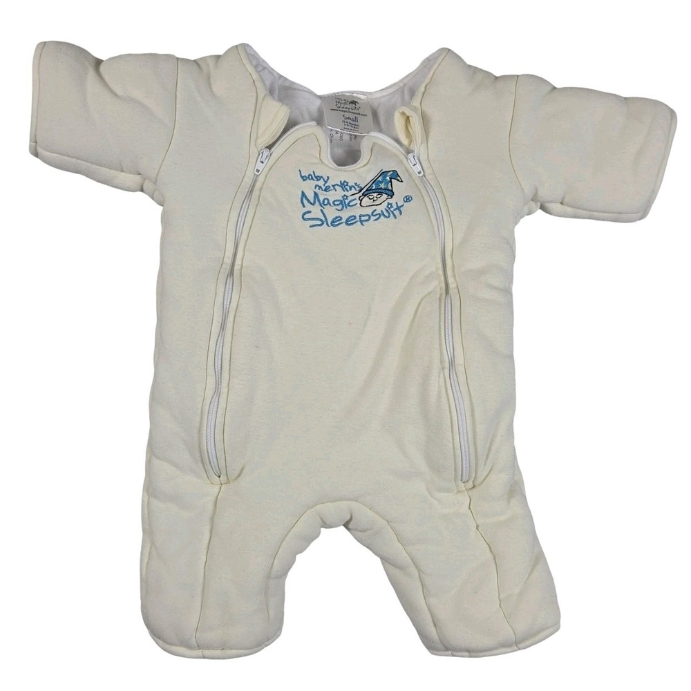 Baby Merlin's Magic Sleepsuit Cream Small 3-6 Months Sleep Sack Swaddle Suit